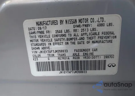 2018 Infiniti Q50 3.0T Luxe from USA, damaged, VIN JN1EV7AP7JM358933